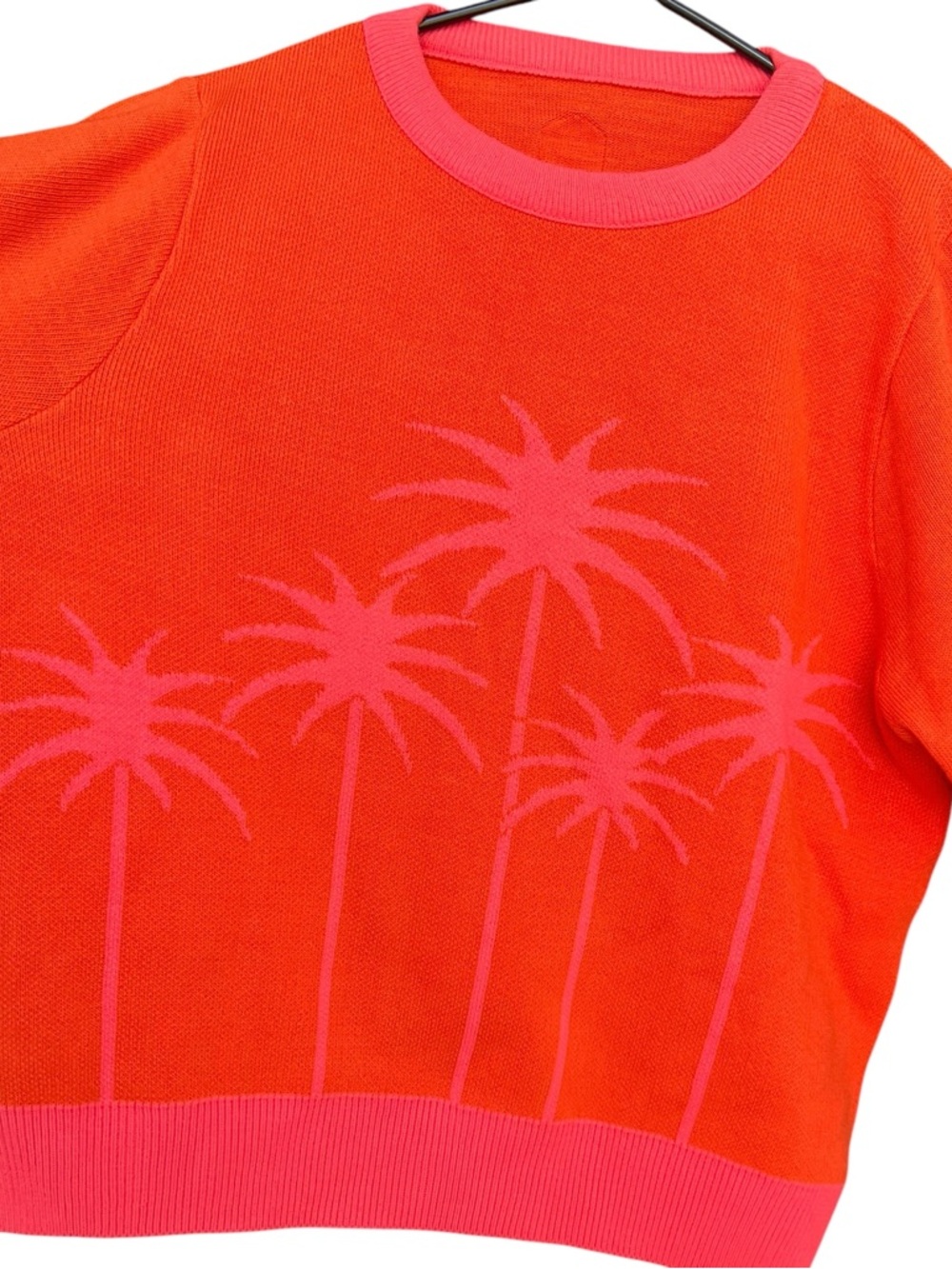 Maaji Palm View Blink Sweater Medium Coral Vacation Graphic Crewneck Pullover - Picture 4 of 7